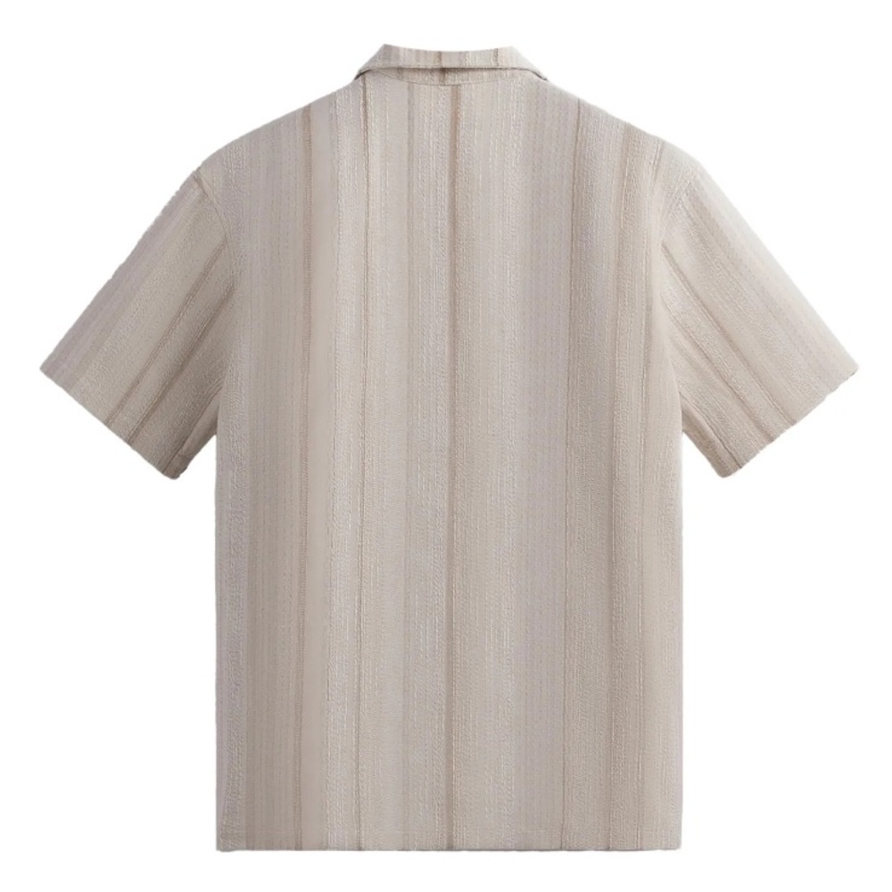 Kith Beige Striped Short-Sleeve Camp Shirt - Picture 4 of 4